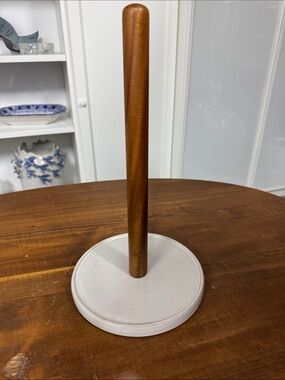 Wood and Ceramic  Paper Towel Holder - Minimal Kitchen Stand